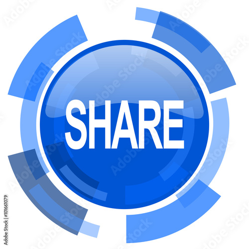 share blue glossy circle modern web icon