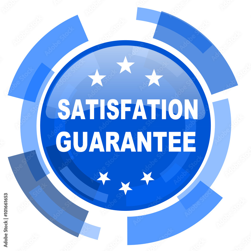 satisfaction guarantee blue glossy circle modern web icon satisfaction guarantee blue glossy circle modern web icon