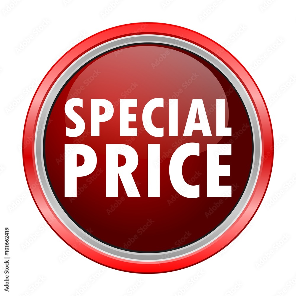 Special Price round metallic red button Special Price round metallic red button