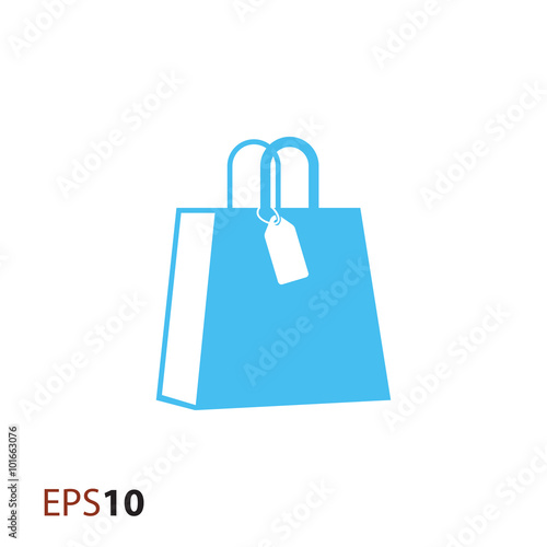 Paper bag with price tag icon for web and mobile