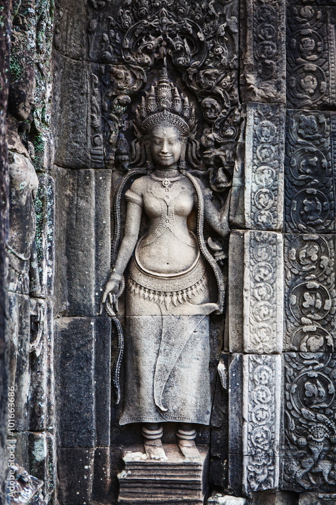Bas relief in Banteay Srei, Cambodia