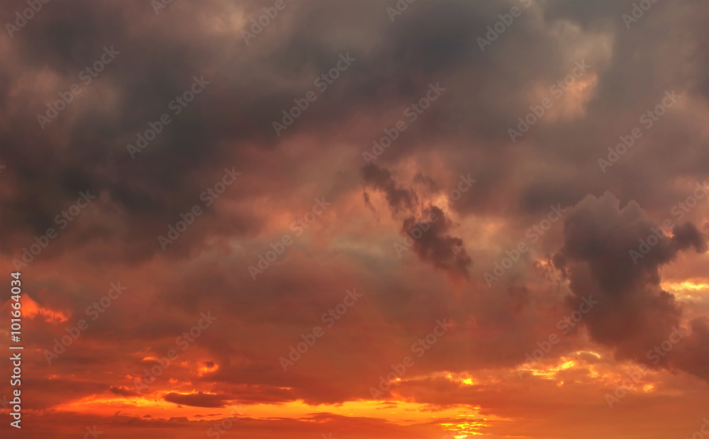 fiery sunset in the storm clouds fiery sunset in the storm clouds
