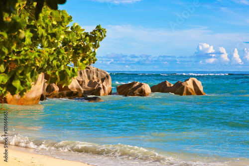 Tropical beach Source D'Argent at Seychelles