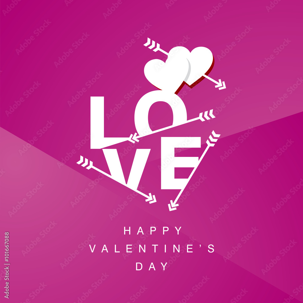 Love arrows logo pink background