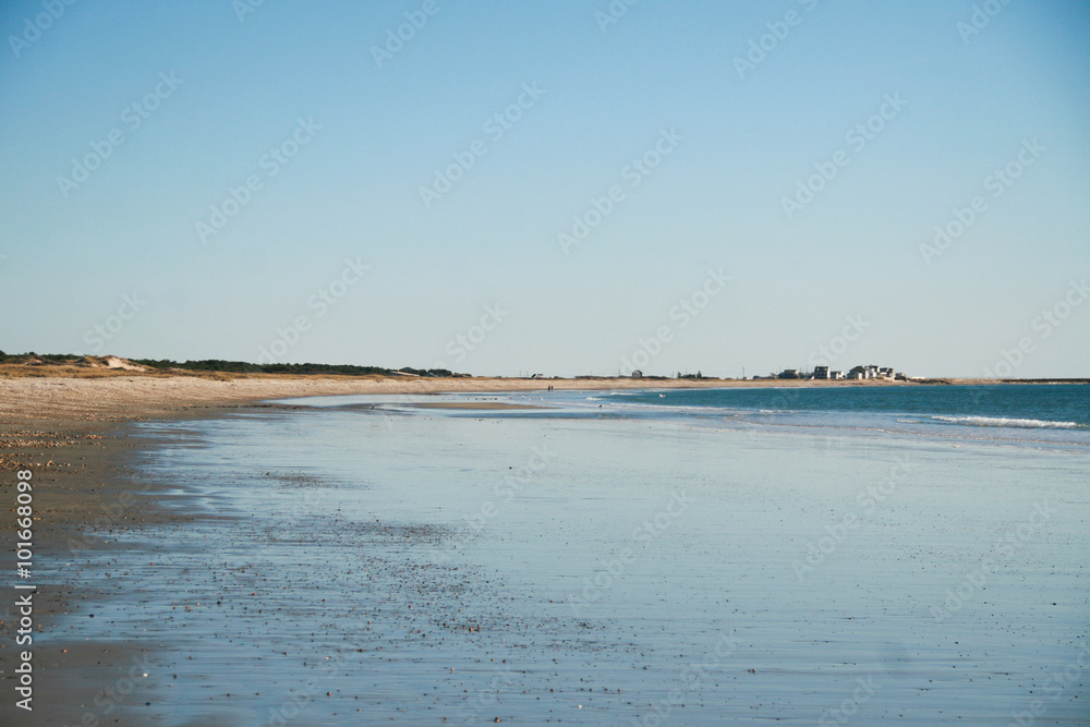 Low Tide at Horseneck Beach with Houses