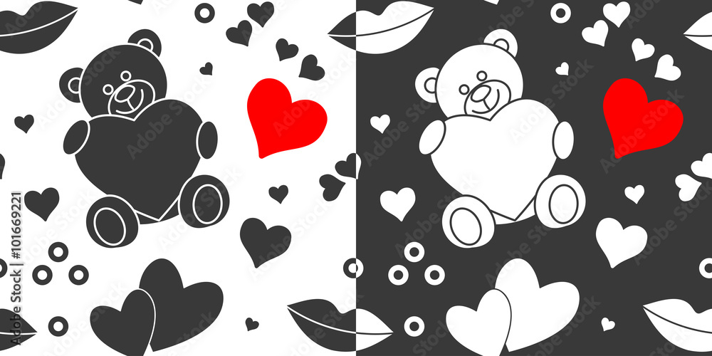 Seamless Valentines Day patterns Seamless Valentines Day patterns