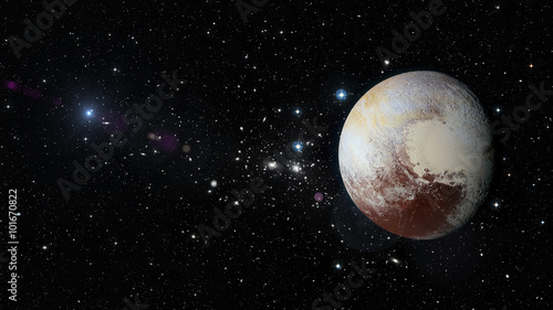 Planet Pluto in outer space. Elements of this image furnished by NASA photo