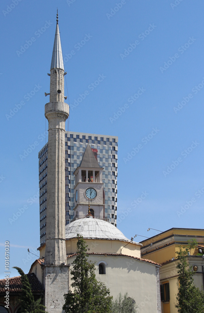 The city center of Tirana, Albania