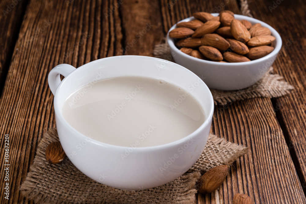 Fresh made Almond Milk (selective focus) Fresh made Almond Milk (selective focus)