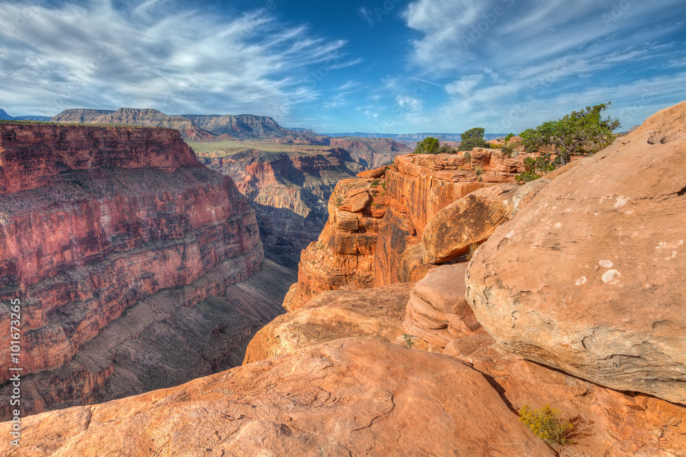 Arizona-Grand Canyon National Park-N Rim-Toroweep. This image shows the spectacular 3000 ft. sheer drop to the mighty Colorado River.