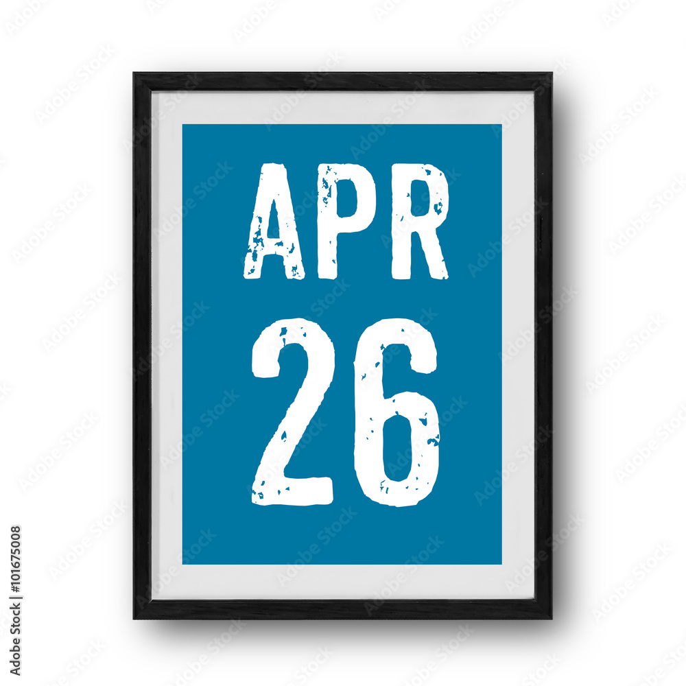 April calendar on the photo frame April calendar on the photo frame