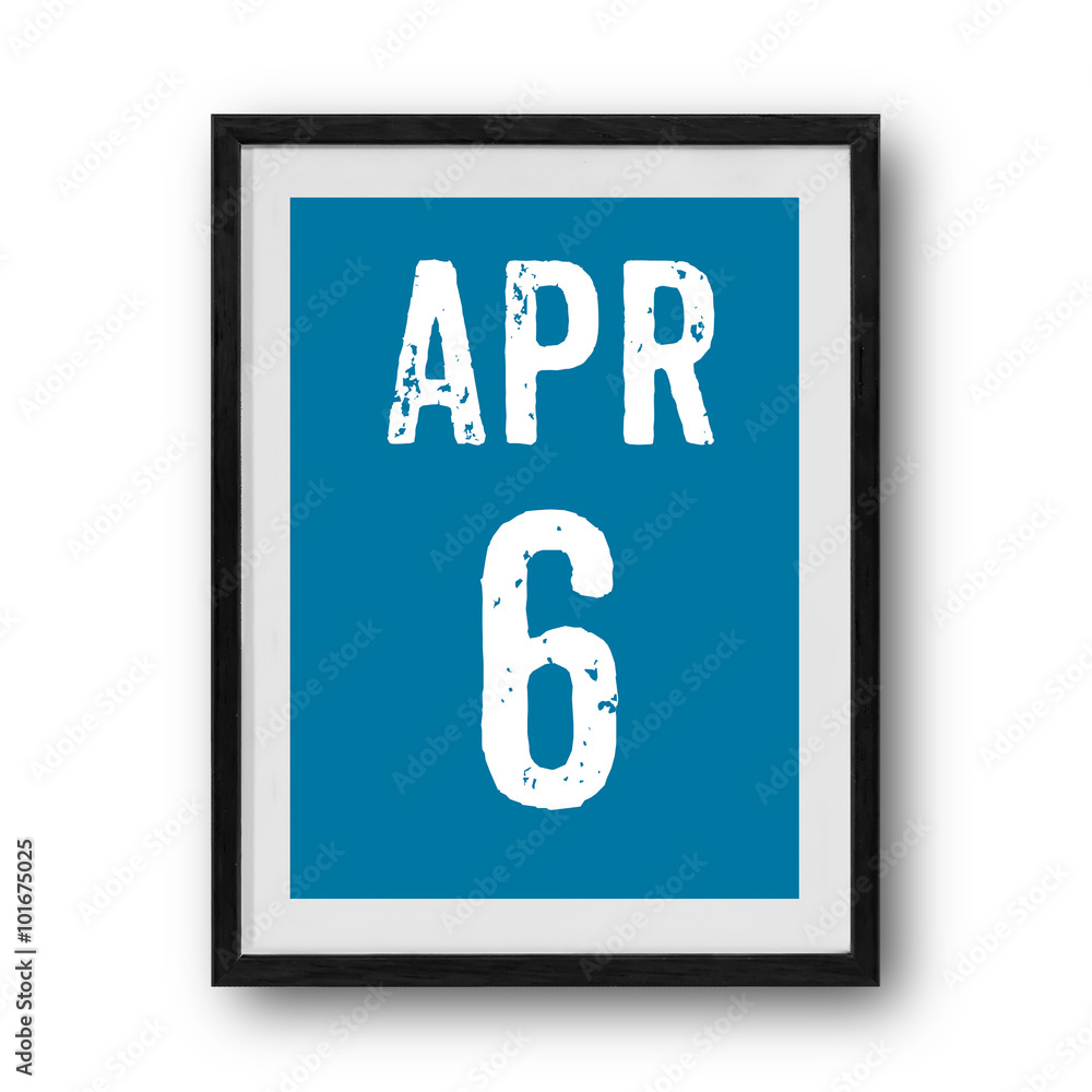 April calendar on the photo frame April calendar on the photo frame