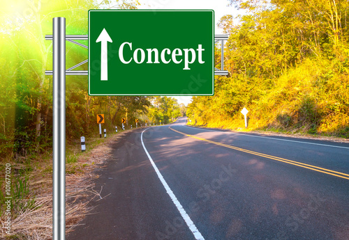 Road Sign concept Country Road and landscape
