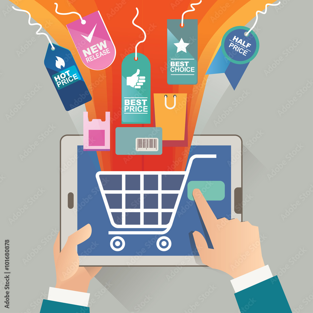 vector illustration concept for on line store. Digital marketing. Buy on line. Mobile payment vector illustration concept for on line store. Digital marketing. Buy on line. Mobile payment