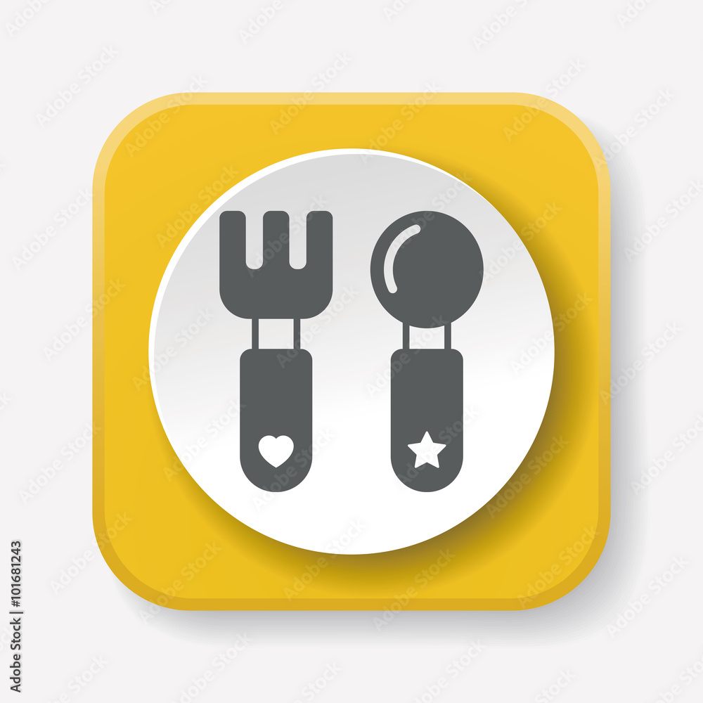 baby spoon and fork icon baby spoon and fork icon