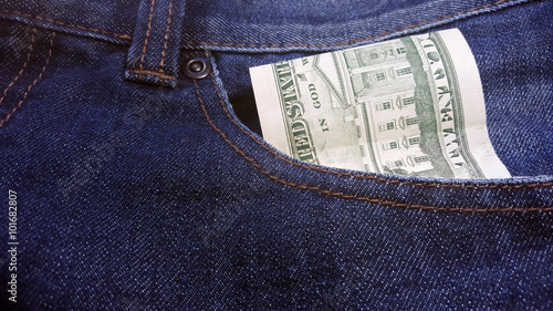 Money in the pocket of jeans