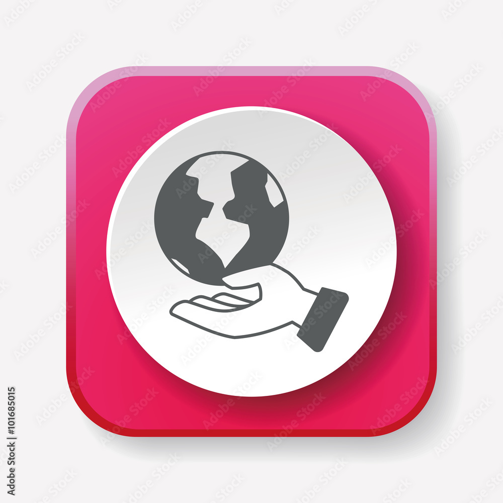 Fototapeta premium Environmental protection concept protect our planet icon