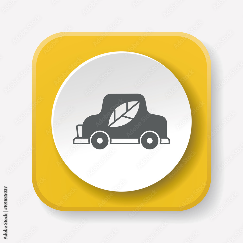 Environmental protection concept green car icon Environmental protection concept green car icon
