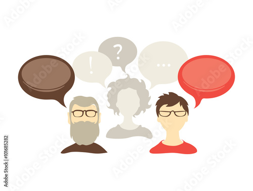 Gender equality in business, vector illustration