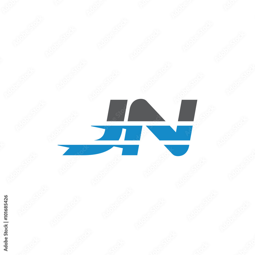 Simple Modern Dynamic Letter Initial Logo jn Simple Modern Dynamic Letter Initial Logo jn