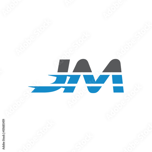 Simple Modern Dynamic Letter Initial Logo jm