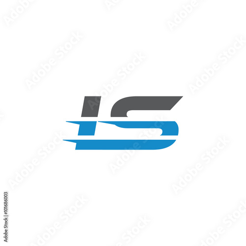 Simple Modern Dynamic Letter Initial Logo ls