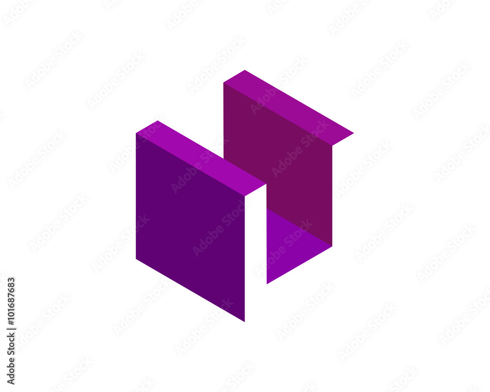 U modern isometric letter logo U modern isometric letter logo