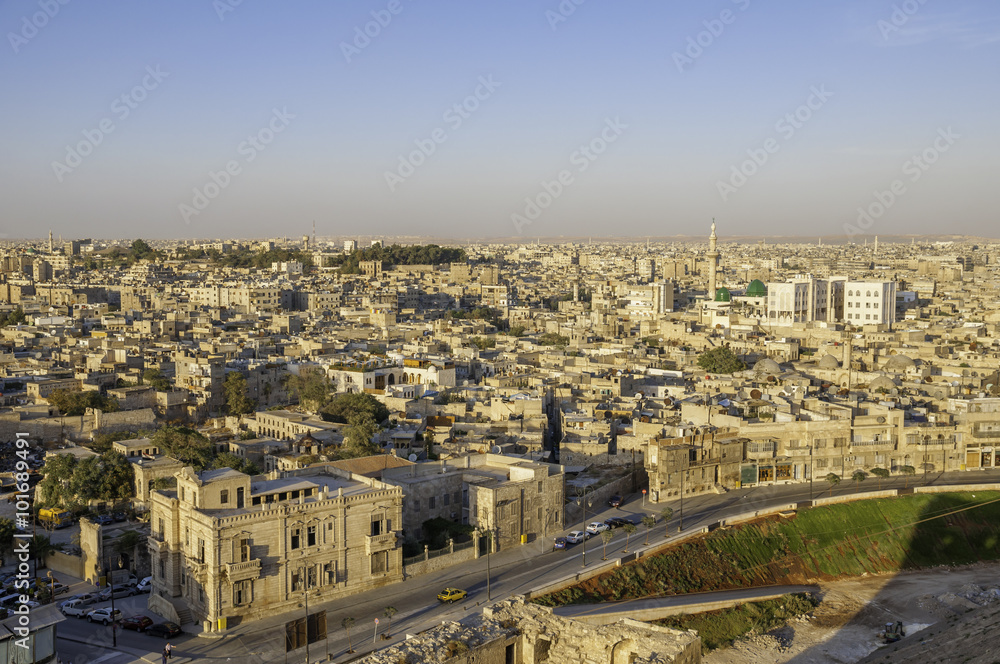 Aleppo panorama from the citadel, Syria