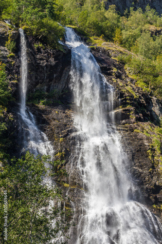 Fototapeta Naklejka Na Ścianę i Meble -  Waterfall in mountains, Norway