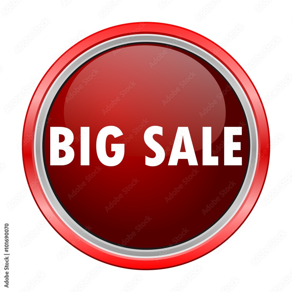 Big Sale round metallic red button Big Sale round metallic red button