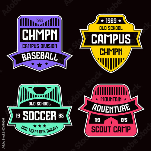Sport badges. Graphic design for t-shirt