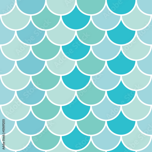 Sea wave blue geometric pattern. Seamless vector background.