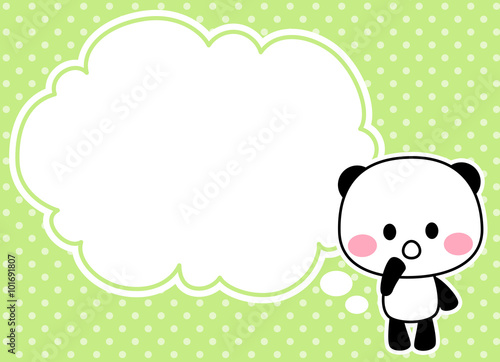ポップなパンダのキャラクター ふきだしコピースペース 黄緑 Stock Illustration Adobe Stock ポップなパンダのキャラクター ふきだしコピースペース 黄緑 Stock Illustration Adobe Stock