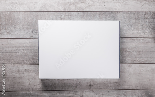 wood wall and blank paper card