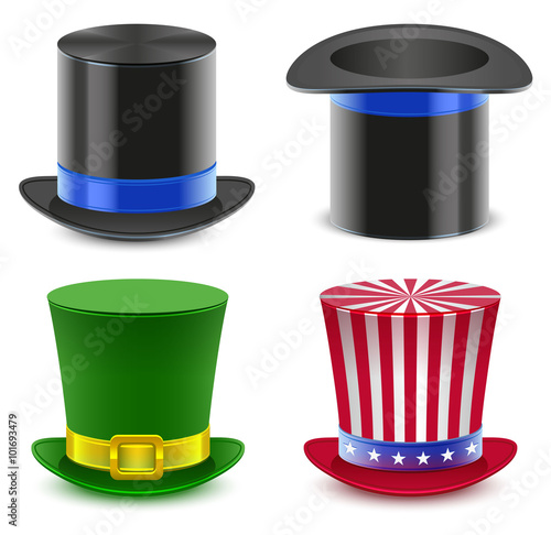 Set hat magician cylinder. Uncle Sams hat