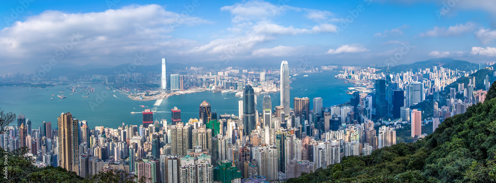 Naklejka premium Hong Kong city view from the peak