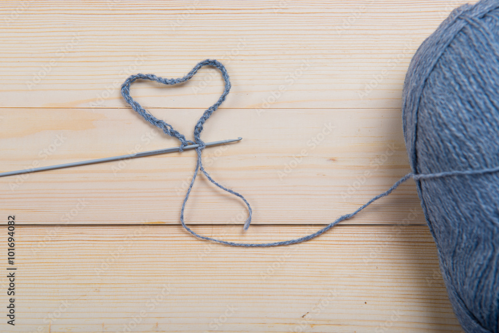 Heart of knitting yarn, Valentine's Day, concept of love in the hobby
Heart of knitting yarn, Valentine's Day, concept of love in the hobby