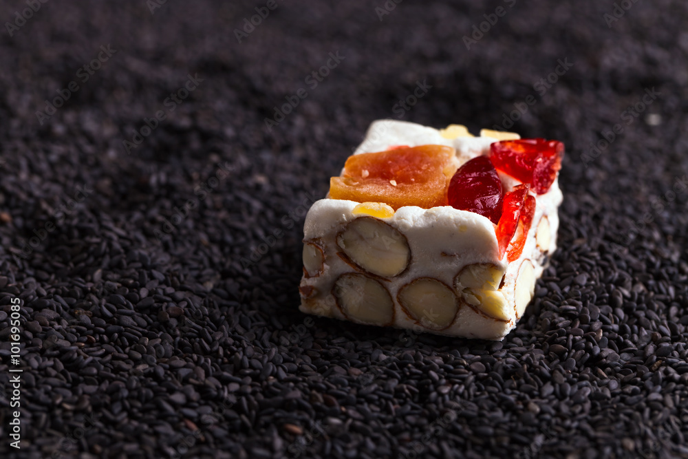 nougat on black sesame nougat on black sesame