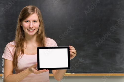 University student and tablet