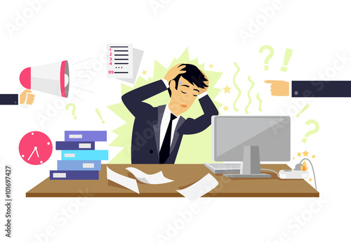 Stressful Condition Icon Flat Isolated