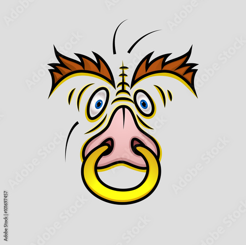 Wild Animal Face with Nosering