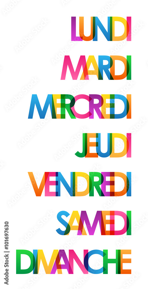 DAYS OF THE WEEK Vector Letter Icons DAYS OF THE WEEK Vector Letter Icons