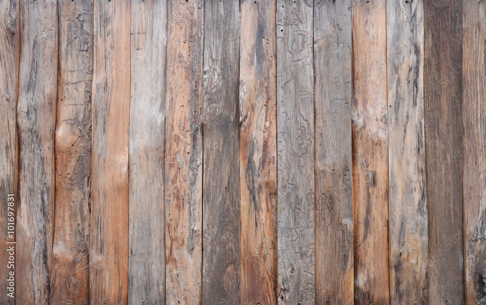 Brown wood plank wall texture background