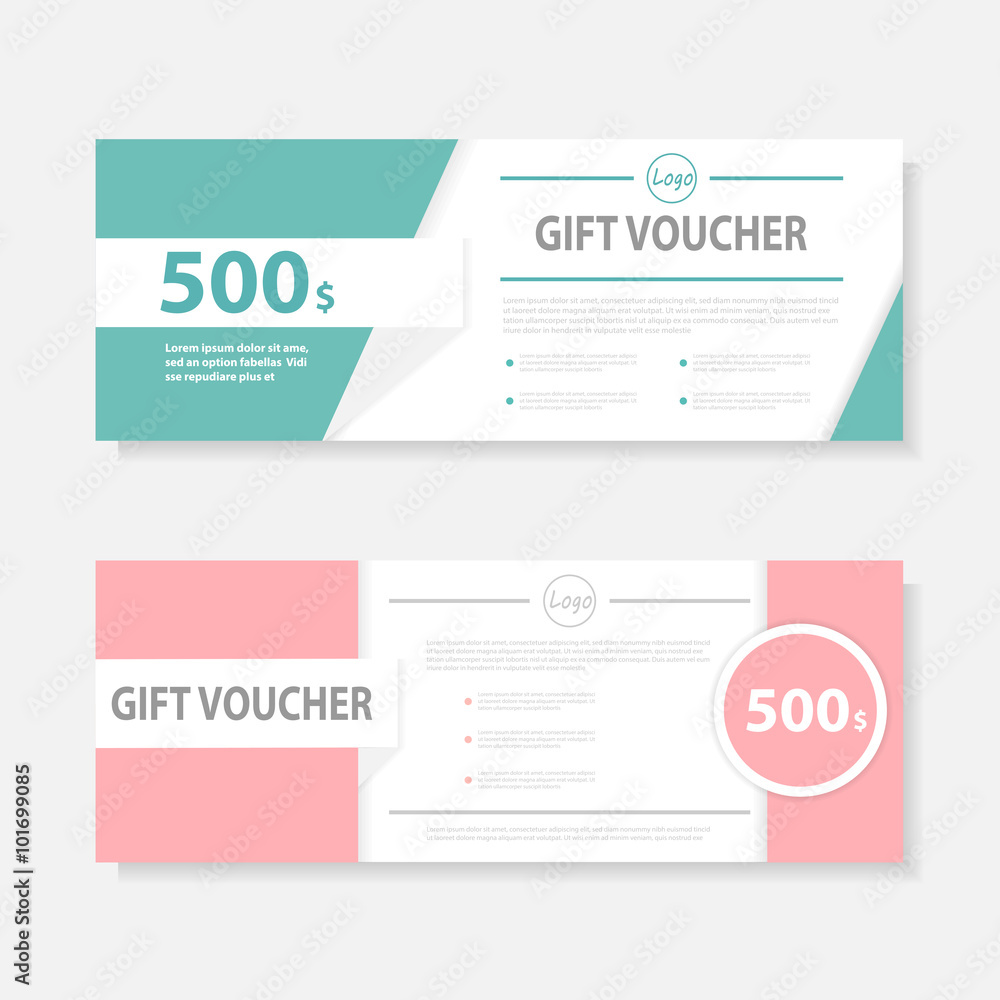 Pink green Gift voucher template with colorful pattern,cute gift Within Pink Gift Certificate Template
