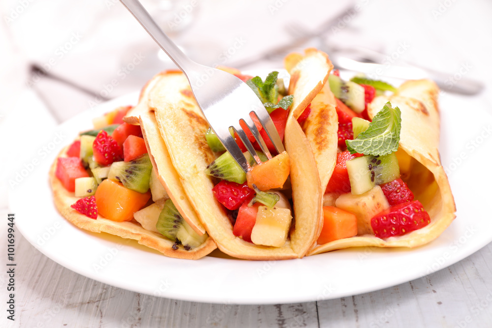 pancake with fruits pancake with fruits