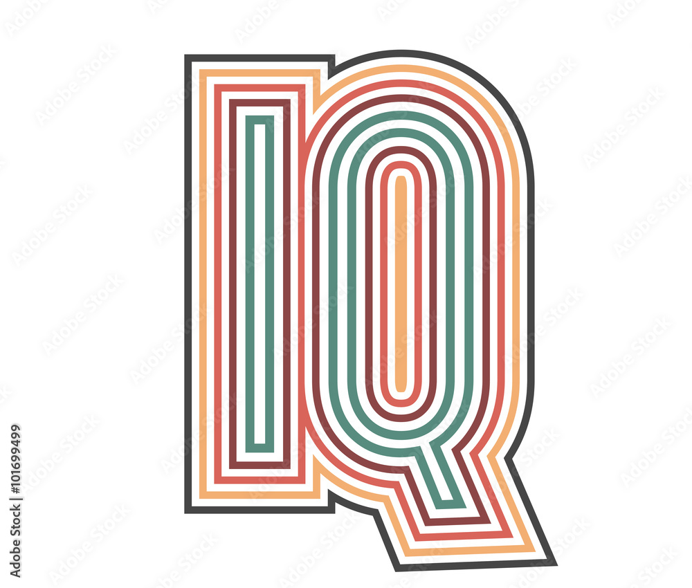 IQ, Retro Logo with Outline. suitable for new company. vector IQ, Retro Logo with Outline. suitable for new company. vector