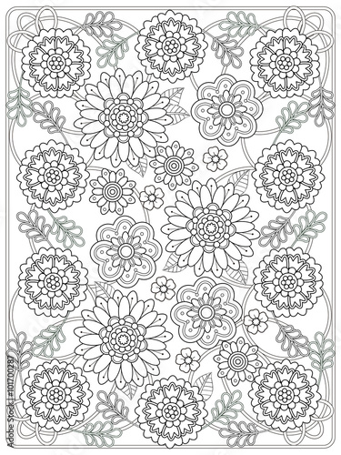 lovely floral coloring page