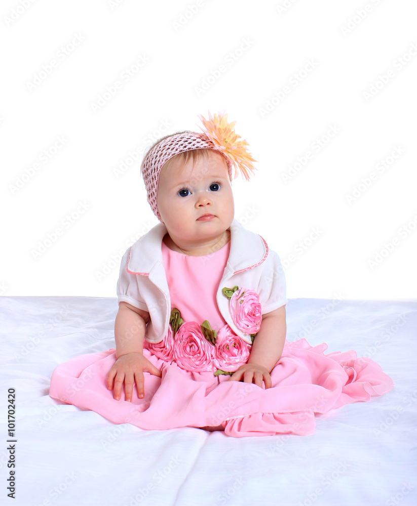 portrait of a pretty little girl in a pink dress portrait of a pretty little girl in a pink dress