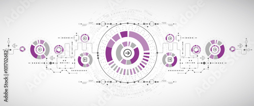 Abstract scientific technology background with various technolog
