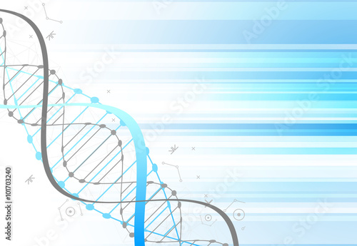 Science template  blue wallpaper or banner with a DNA molecules.